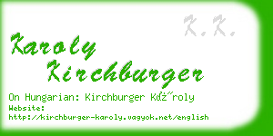 karoly kirchburger business card